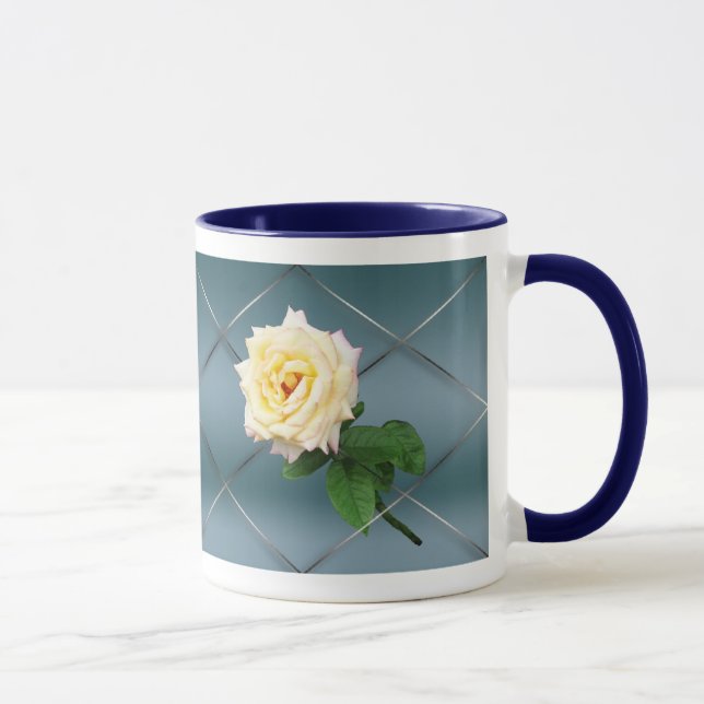 Caneca Copo Personalizável Rosa Híbrida de Chá - Fundo Az (Direita)
