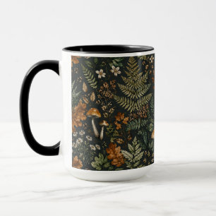 Caneca Copo Preto de Café Seamless de Samambaia de Cogume