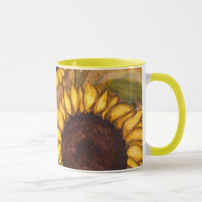Caneca Copos de girassol Mugs Bons Amarelos Cheios (Direita)