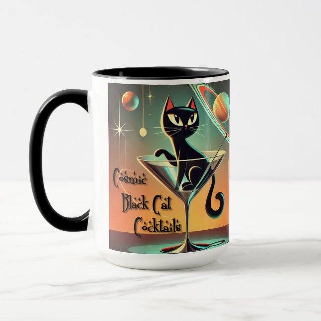 Caneca Coquetéis Pretos Cósmicos Futurísticos Atômicos (Esquerda)