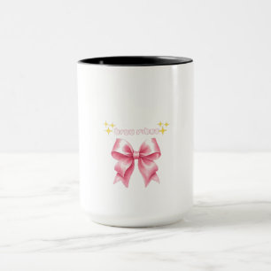 Caneca Coquette Laço Rosa Free Vibes Y2K Fofo Fe