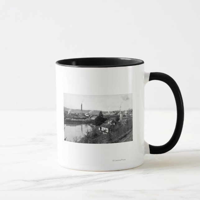 Caneca Coquille, OR Town View e Lumber Mills (Direita)