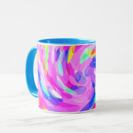 Caneca Cor alegre, cor-de-rosa brilhante e brilhante