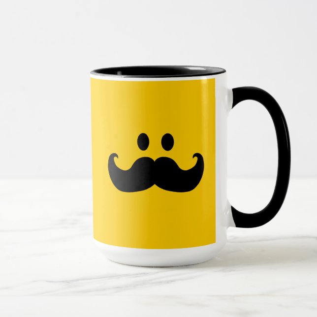 Caneca Cor customizável do fundo do bigode) (Direita)