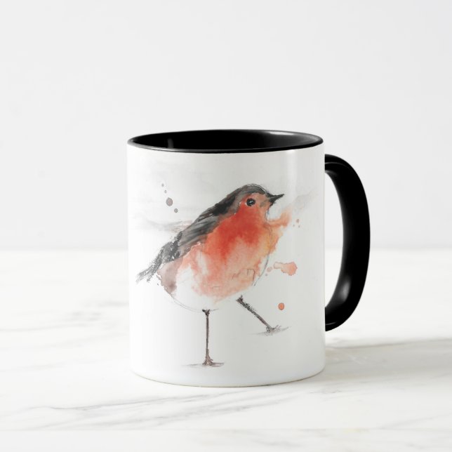 Caneca Cor da água - Pássaro Robin (Frente Esquerda)