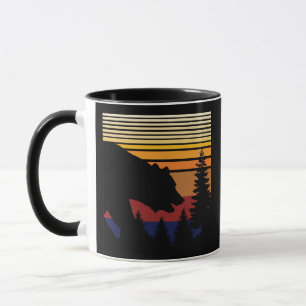 Caneca Cor da Vintagem da Floresta do Urso
