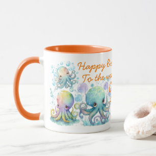 Caneca Cor de Água Cura Octopus Dois Laranja Tonelada
