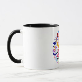 Caneca Cor de embaralhamento do alfabeto árabe