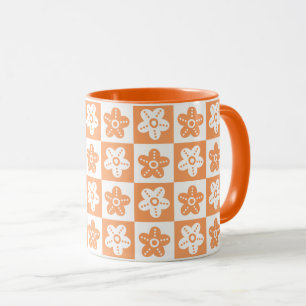 Caneca Cor - de - flor - Cor - de - laranja Branco