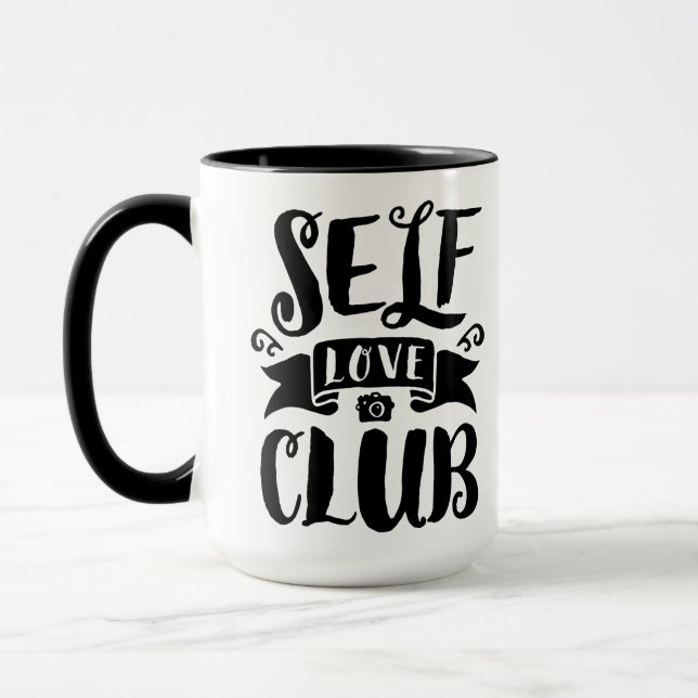 Caneca Cor de Fundo Personalizada do Self Love Club (Esquerda)