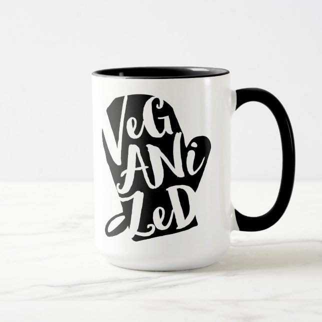 Caneca Cor de Fundo Personalizada do Vegan Veganizada (Direita)