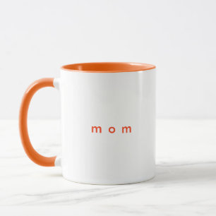 Caneca Cor de Mãe de Texto Personalizado Laranja Minimali