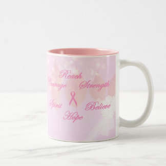 Caneca cor-de-rosa da consciência do cancro da