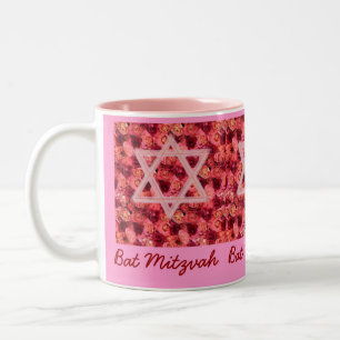 Caneca cor-de-rosa da estrela de Mitzvah do bastão