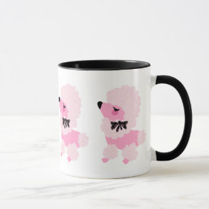 Caneca cor-de-rosa das caniches