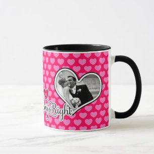 Caneca cor-de-rosa de 311 corações da Sra. Sempr