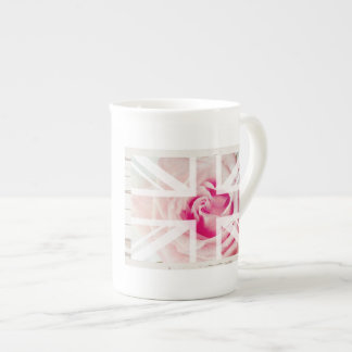 Caneca cor-de-rosa de China de osso de Union Jack