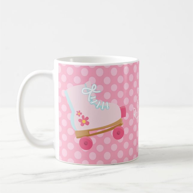 Caneca cor-de-rosa de Rollerskates (Esquerda)