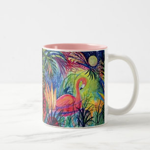 Caneca cor-de-rosa do flamingo