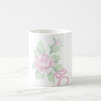 caneca cor-de-rosa do ponto transversal