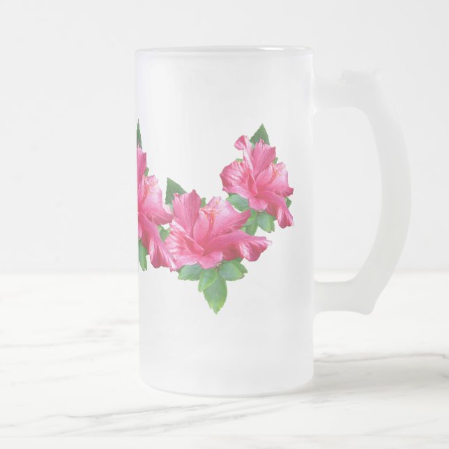 Caneca cor-de-rosa dos leus do hibiscus (Direita)