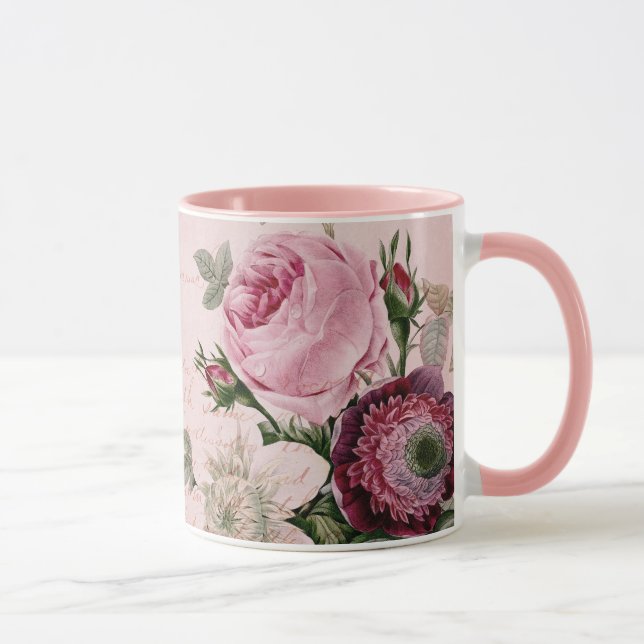 Caneca cor-de-rosa floral da campainha do jardim (Direita)