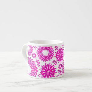 Caneca cor-de-rosa floral do jumbo do Espresso/do