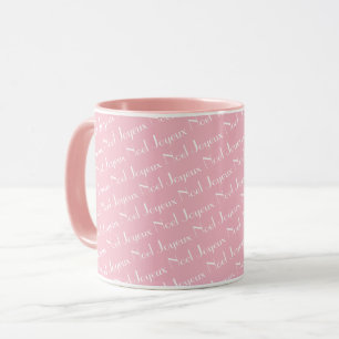 Caneca cor-de-rosa francesa de Joyeux Noel do
