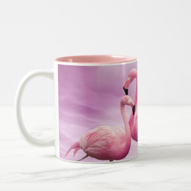 Caneca cor-de-rosa lunática dos flamingos (Esquerda)
