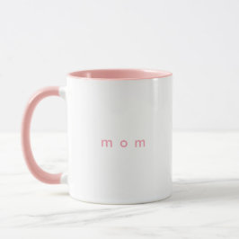 Caneca Cor-de-rosa minimalista - Mãe de texto personaliza