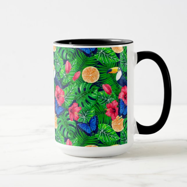 Caneca Cor do tucano e do jardim tropical (Direita)