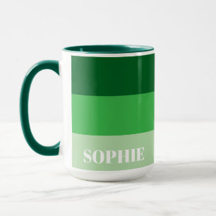 Caneca Cor Verde Na moda do Nome Personalizado Simples