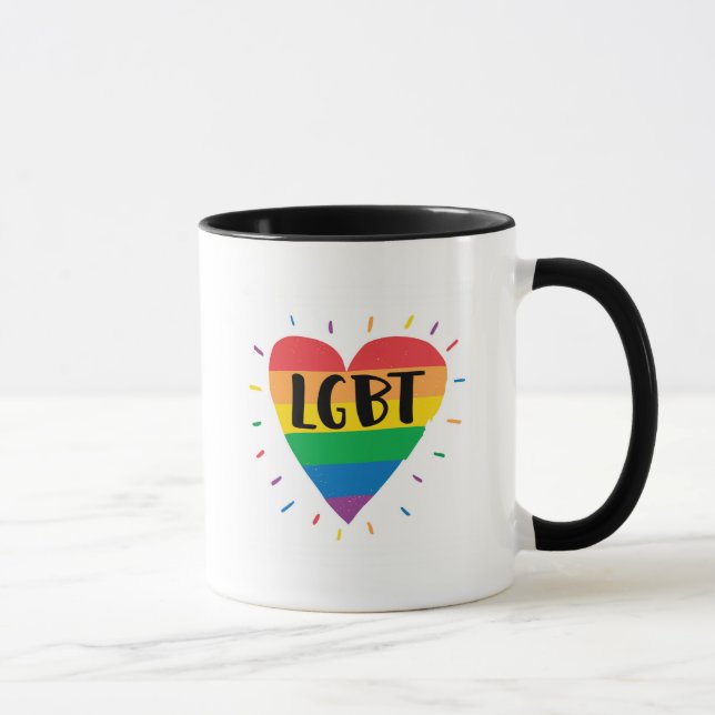 Caneca Coração Arco-Íris LGBT (Direita)
