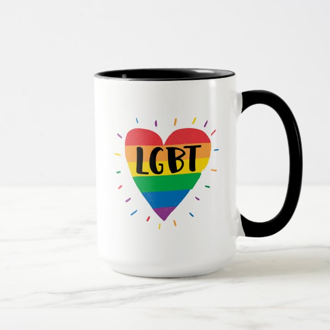 Caneca Coração Arco-Íris LGBT (Direita)