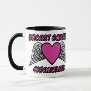 Caneca Coração/Asas...Cancer da Mama