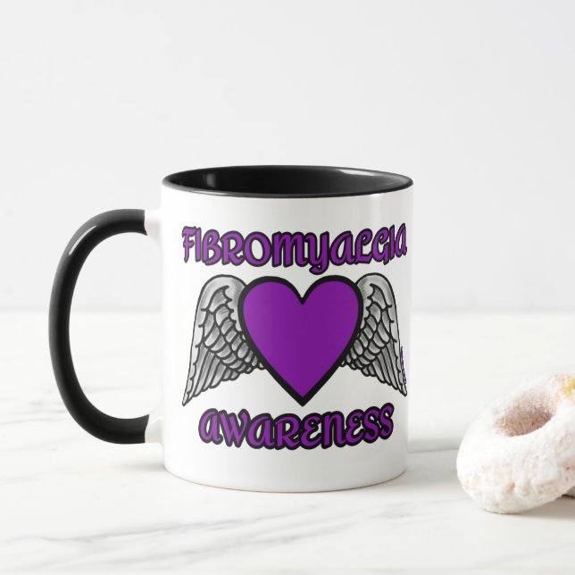 Caneca Coração/Asas...Fibro Mug (Com Donut)