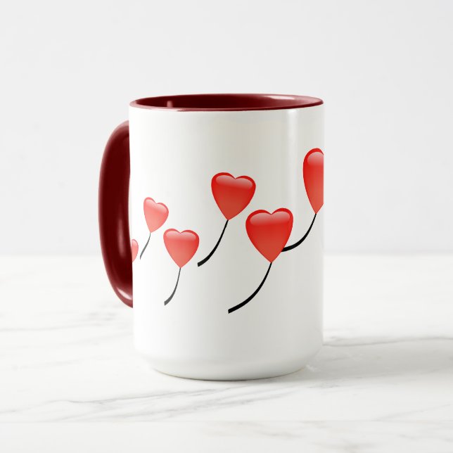 Caneca Coração - Balões (Frente Esquerda)