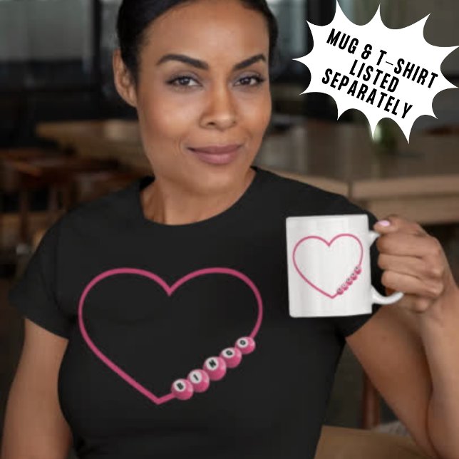 Caneca Coração BINGO Rosa Personalizável (Criador carregado)