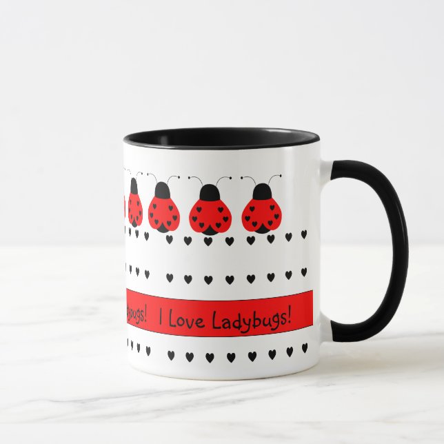 Caneca Coração Bonita Ladybug Mug (Direita)