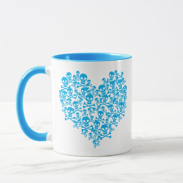 Caneca Coração Caveira Azul (Esquerda)