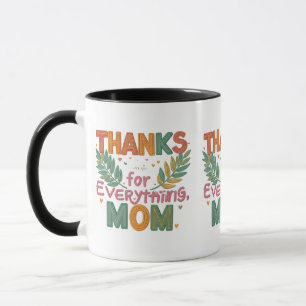 Caneca Coração Combo Mug - "Obrigados por Tudo, Mãe"