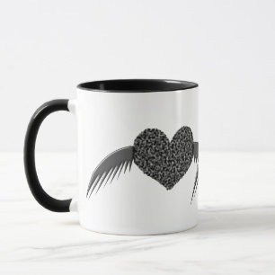 Caneca Coração de Amor com Ala Gótica