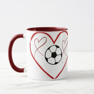 Caneca Coração de Amor pelo Futebol