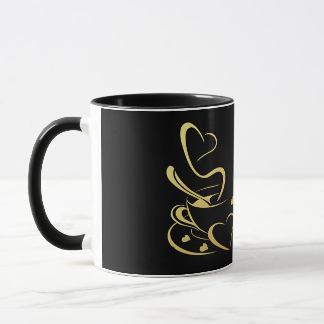 Caneca Coração de Café Dourado (Esquerda)