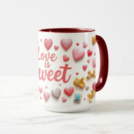 Caneca Coração de Chocolate Doce do Dia dos Namorados