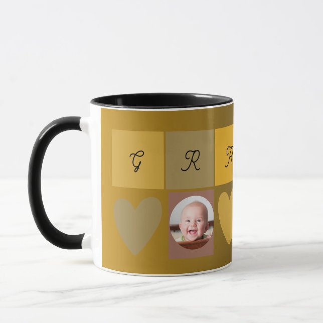 Caneca coração de foto de vovó (Esquerda)