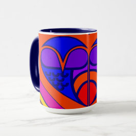 Caneca Coração de São Valentim Art Déco