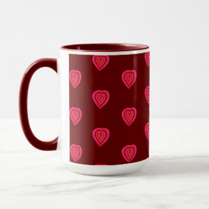 Caneca coração decorativo vermelho