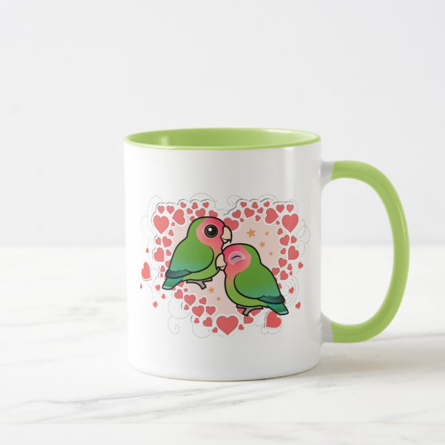 Caneca Coração do amor do Lovebird (Direita)