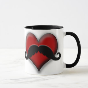 Caneca Coração do vermelho do bigode